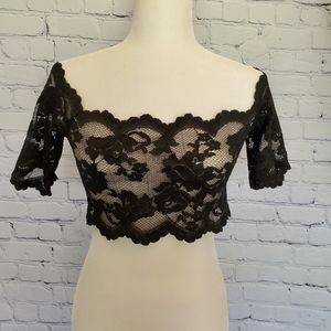 Victoria's Secret black lace crop top size M
